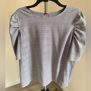 14th & Union Black and White L Checkered Blouse